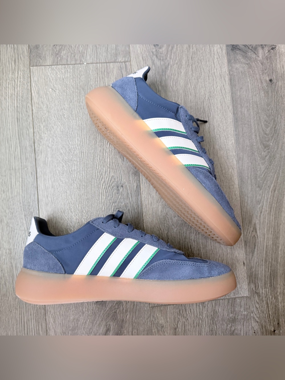 adidas Barreda Decode Sneaker with White Stripes and Gum Sole